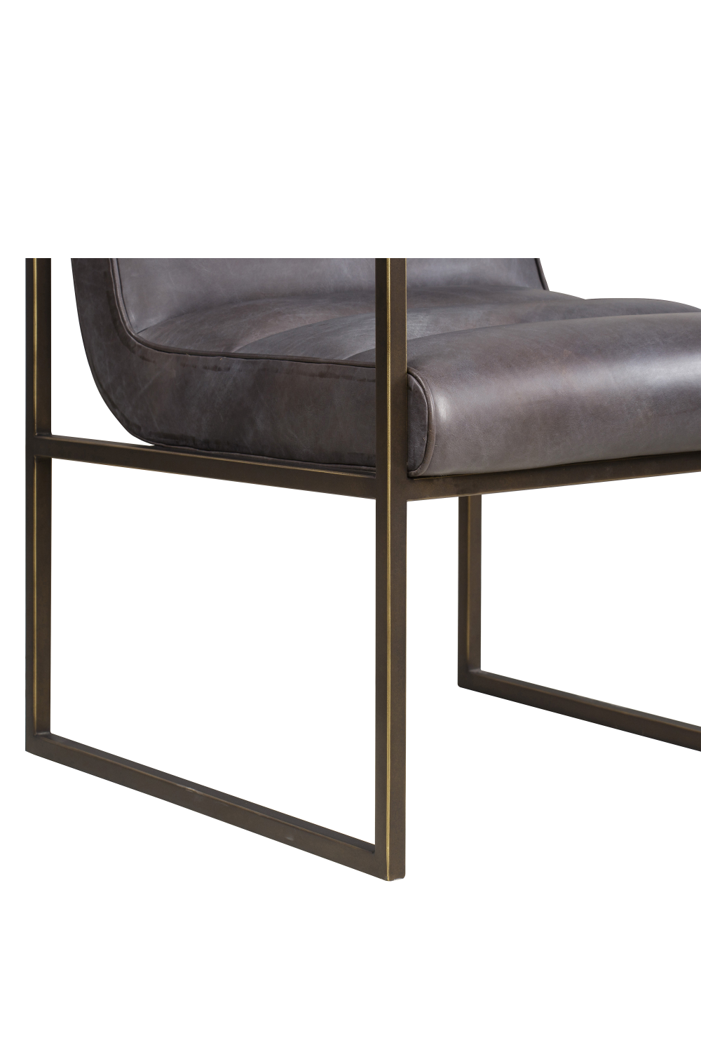 Brown Leather Ribbed Armchair | Andrew Martin Noah | OROA