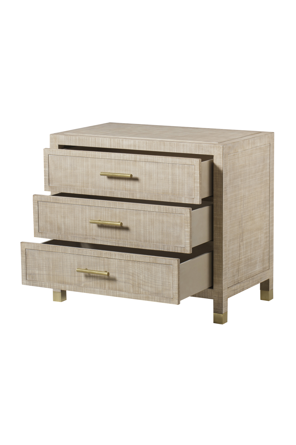 Solid Ash with Brass Handles Nighstand | Andrew Martin Raffles | OROATRADE