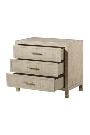 Solid Ash with Brass Handles Nighstand | Andrew Martin Raffles | OROATRADE