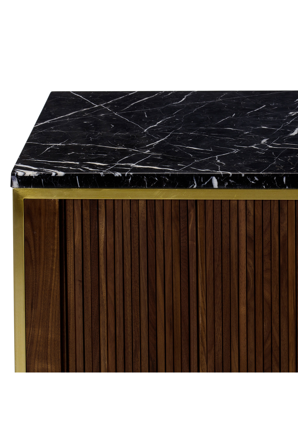 Wooden Sideboard with Black Marble Top L | Andrew Martin Chester