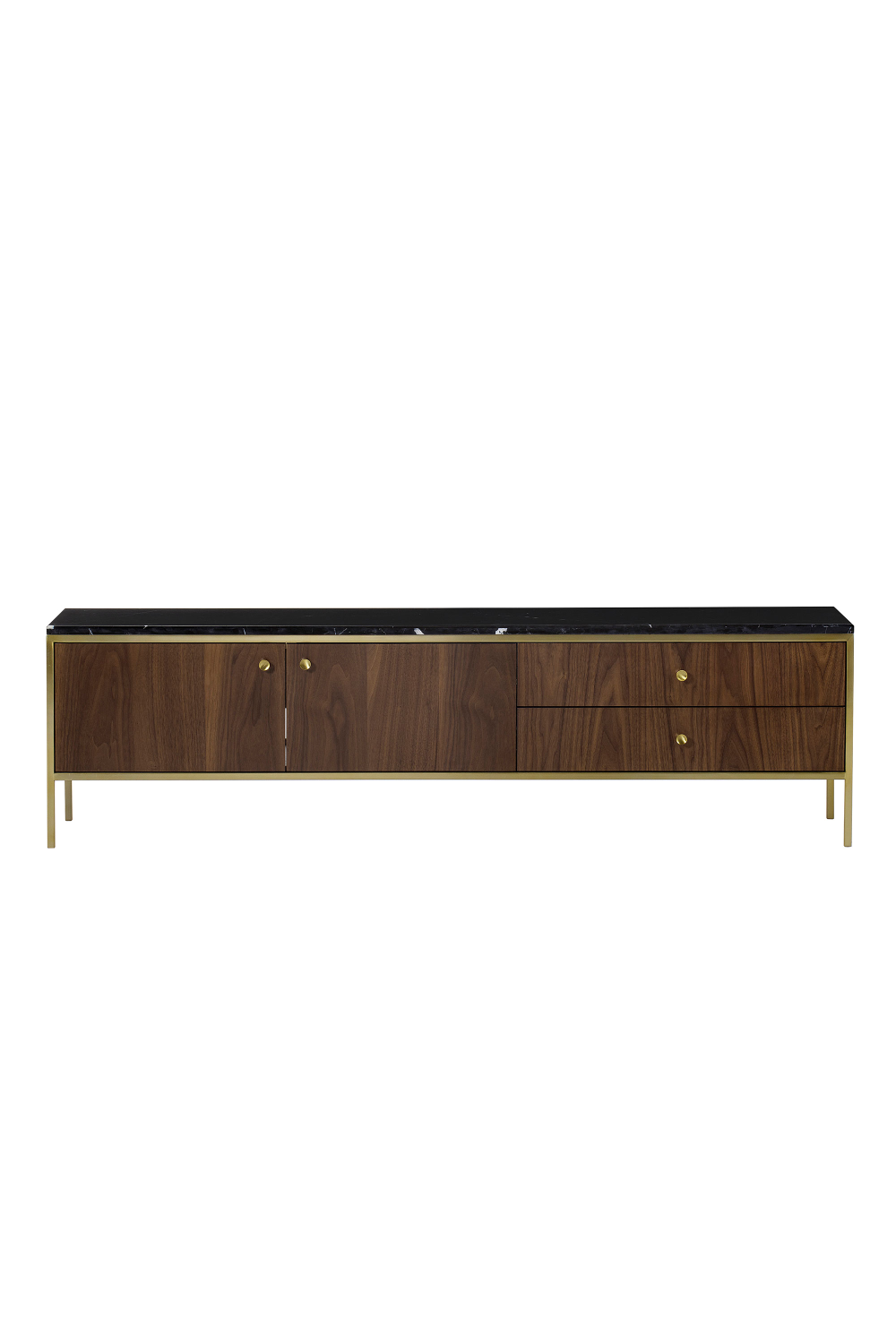 Wooden Media Unit with Marble Top L | Andrew Martin Chester | OROA