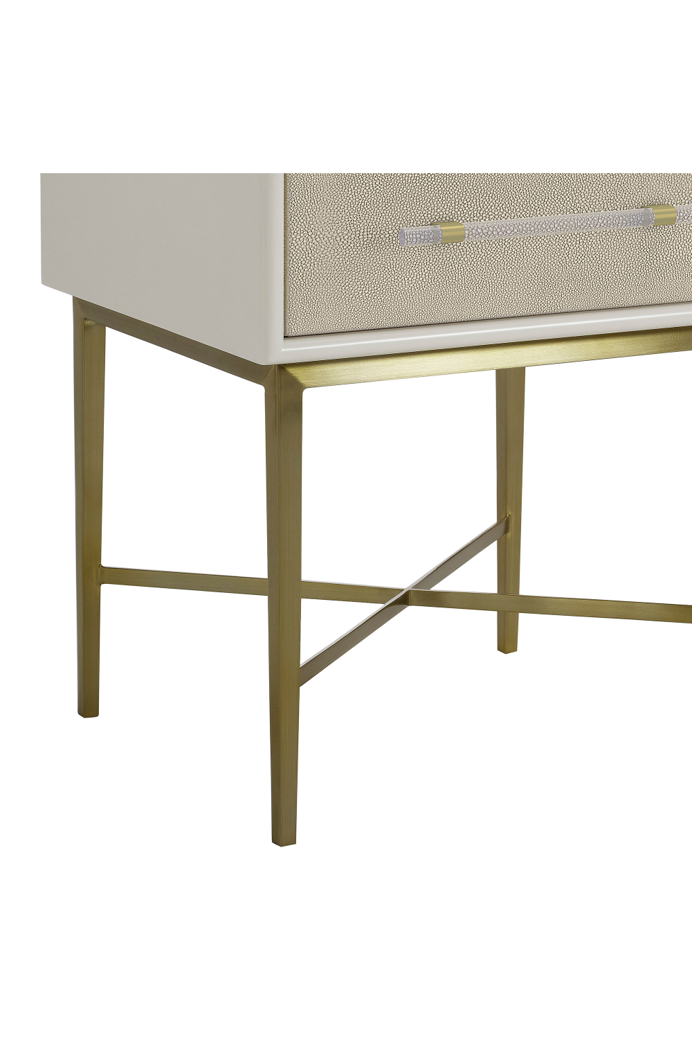 White Shagreen Drawer Bedside Table | Andrew Martin Alice | OROA