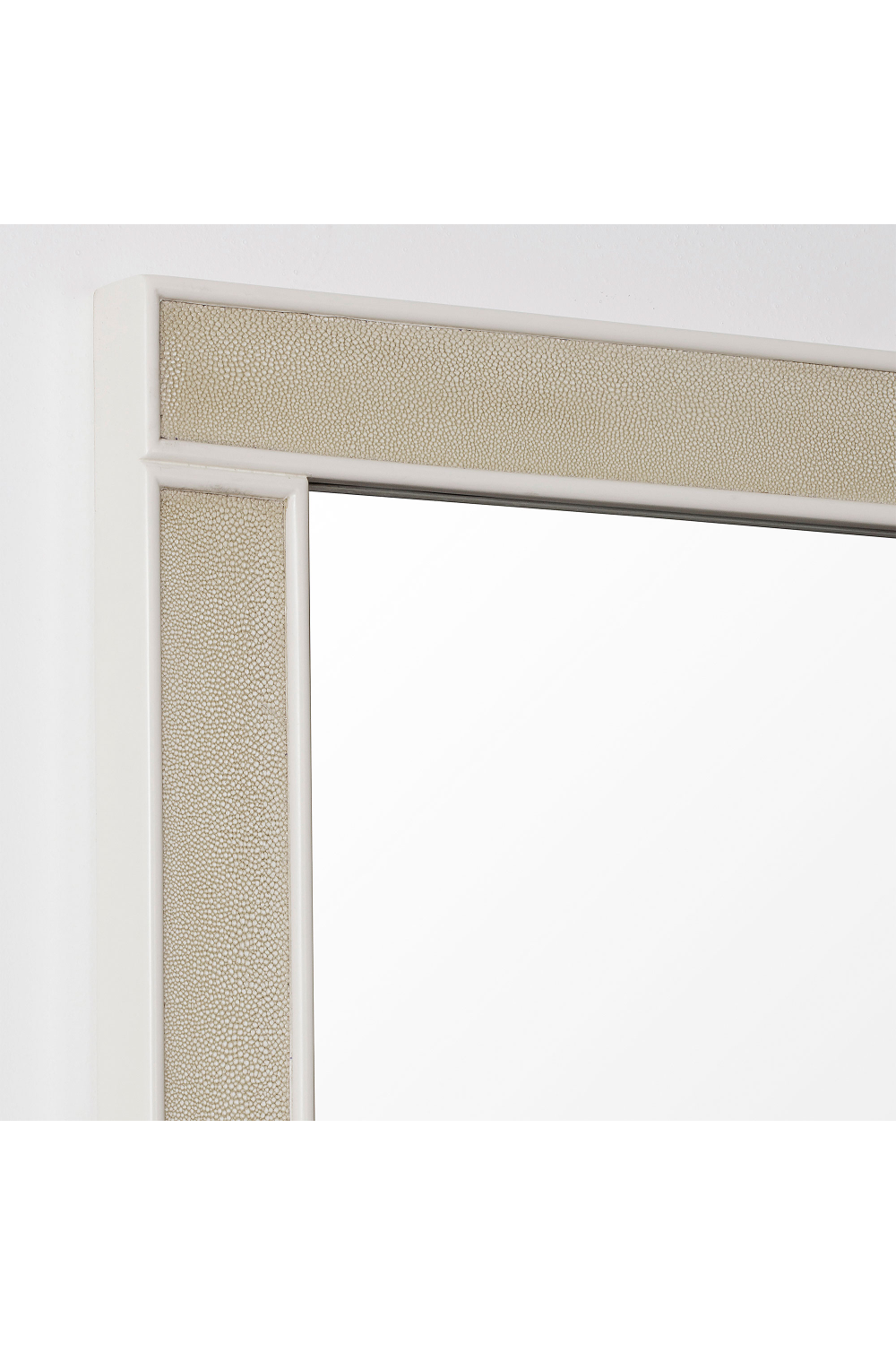 White Shagreen Rectangular Mirror | Andrew Martin Alice | OROA