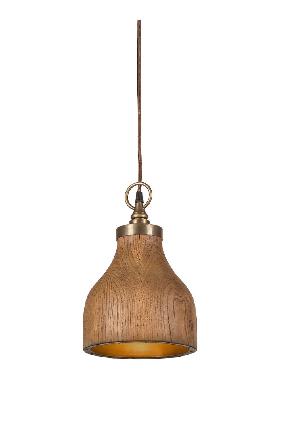 Bell Shaped Walnut Pendant Light S | Andrew Martin Big Sur | Oroa.com