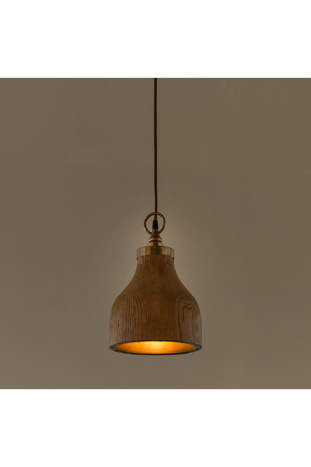 Bell Shaped Walnut Pendant Light S | Andrew Martin Big Sur | Oroa.com