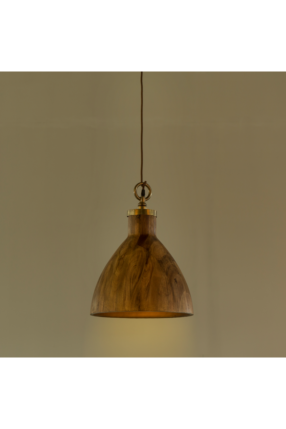 Bell Shaped Wooden Pendant Lamp L | Andrew Martin Big Sur | Oroa.com