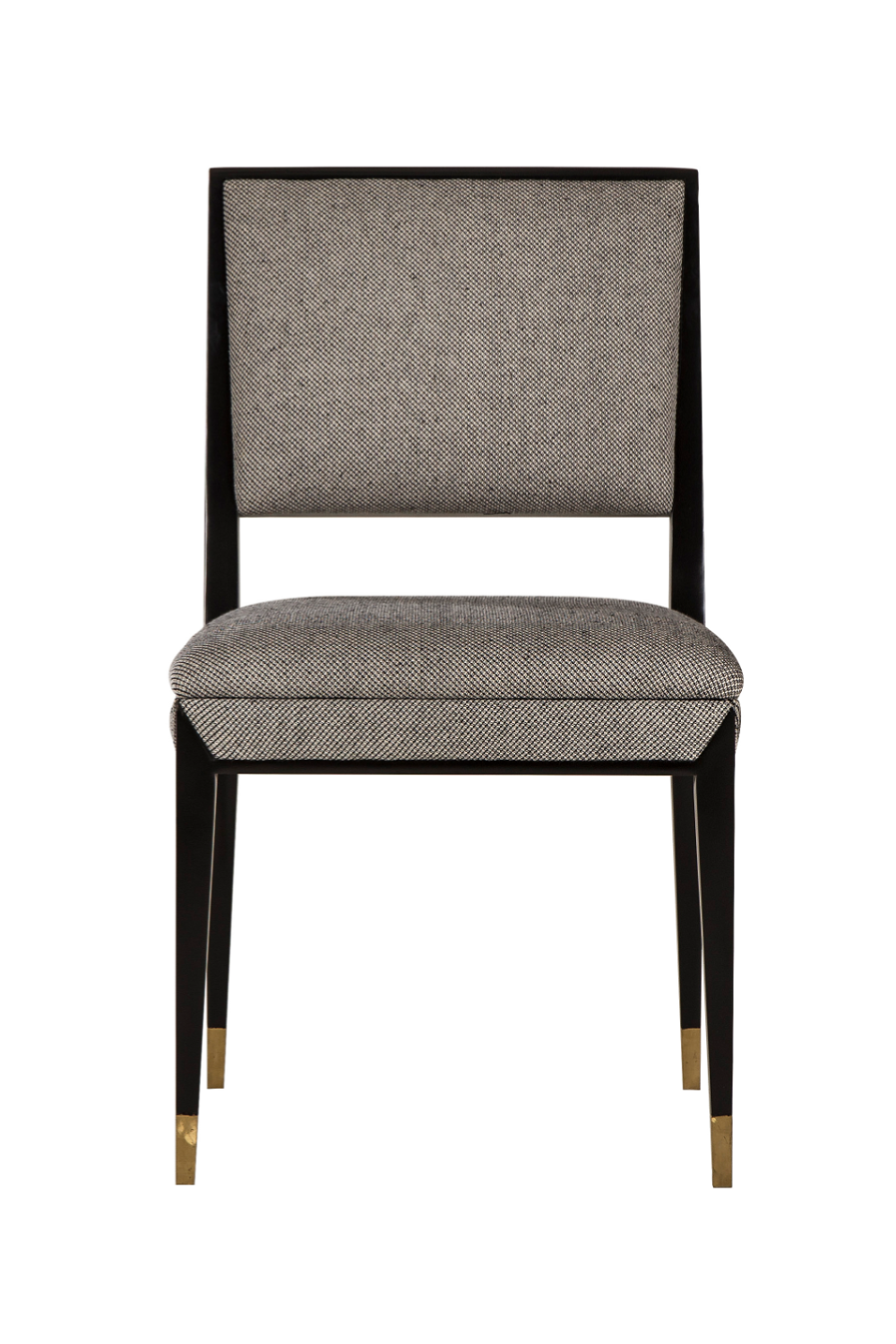 Brass Accent Black Upholstery Side Chair | Andrew Martin Reform | OROA