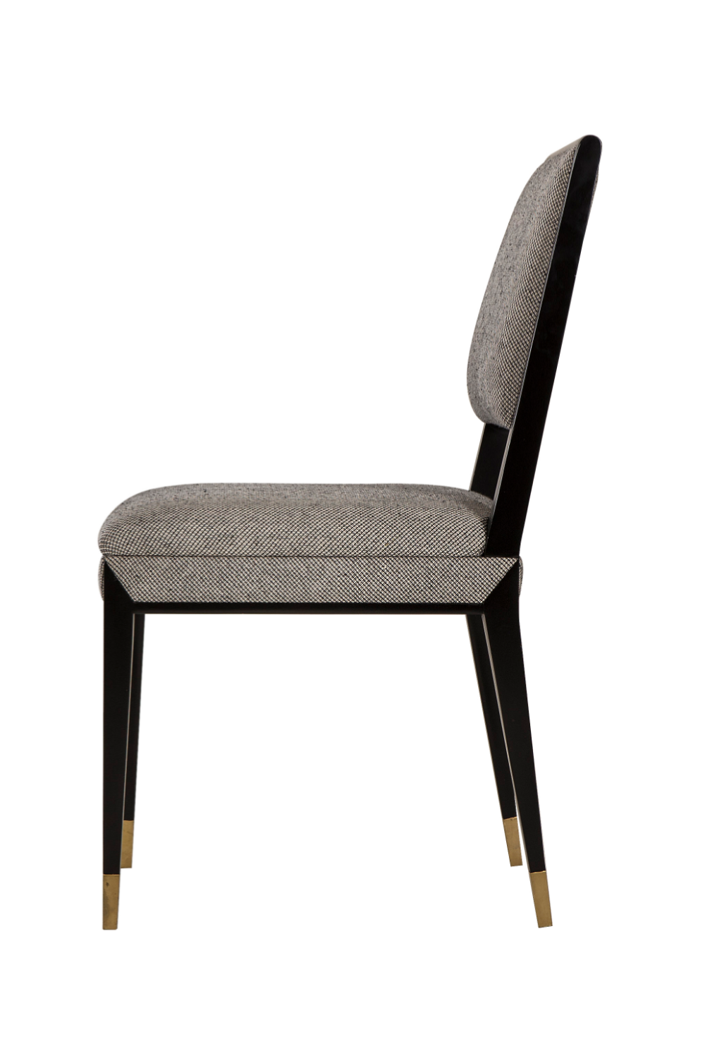 Brass Accent Black Upholstery Side Chair | Andrew Martin Reform | OROA