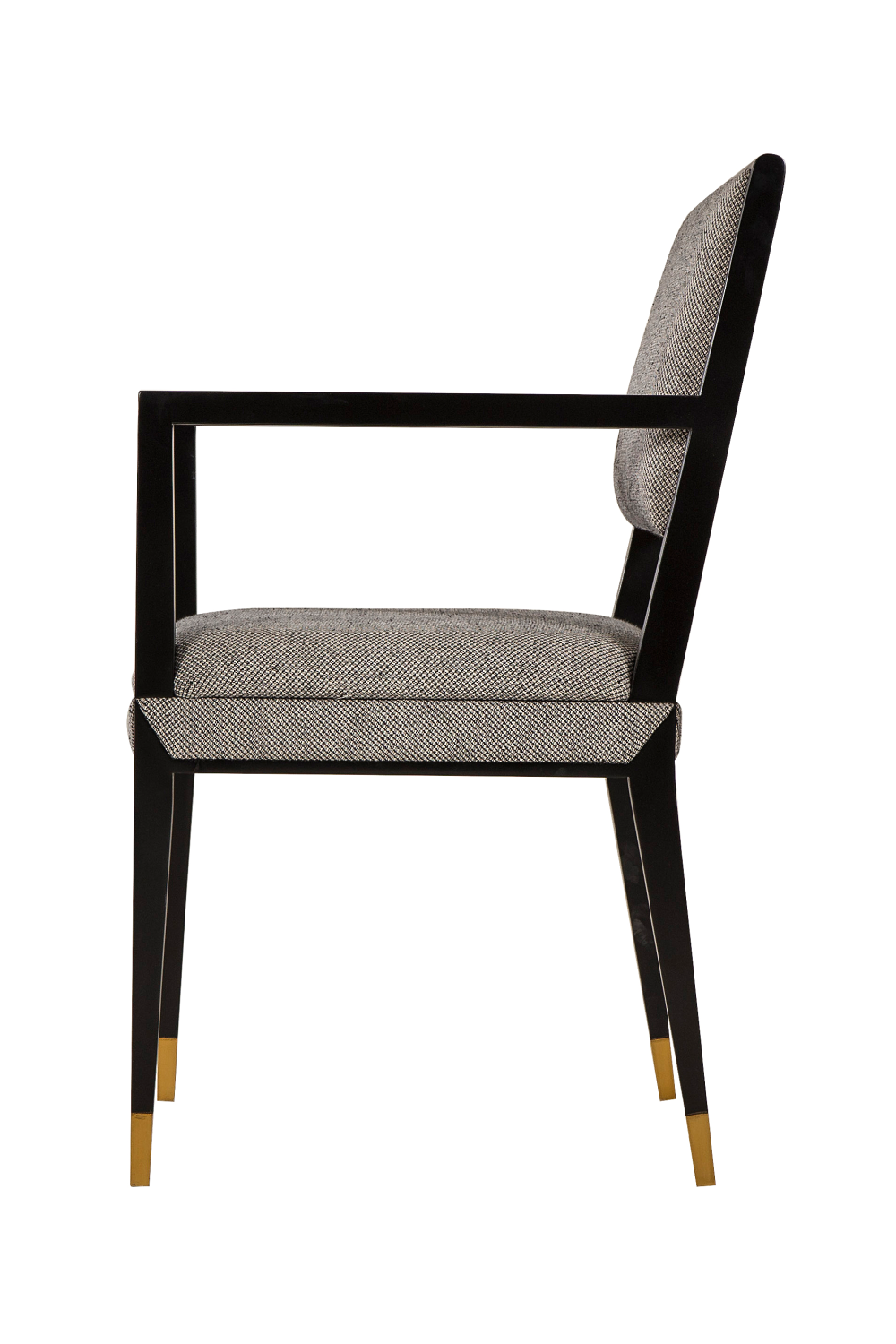 Brass Accent Black Upholstery Armchair | Andrew Martin Reform | OROA