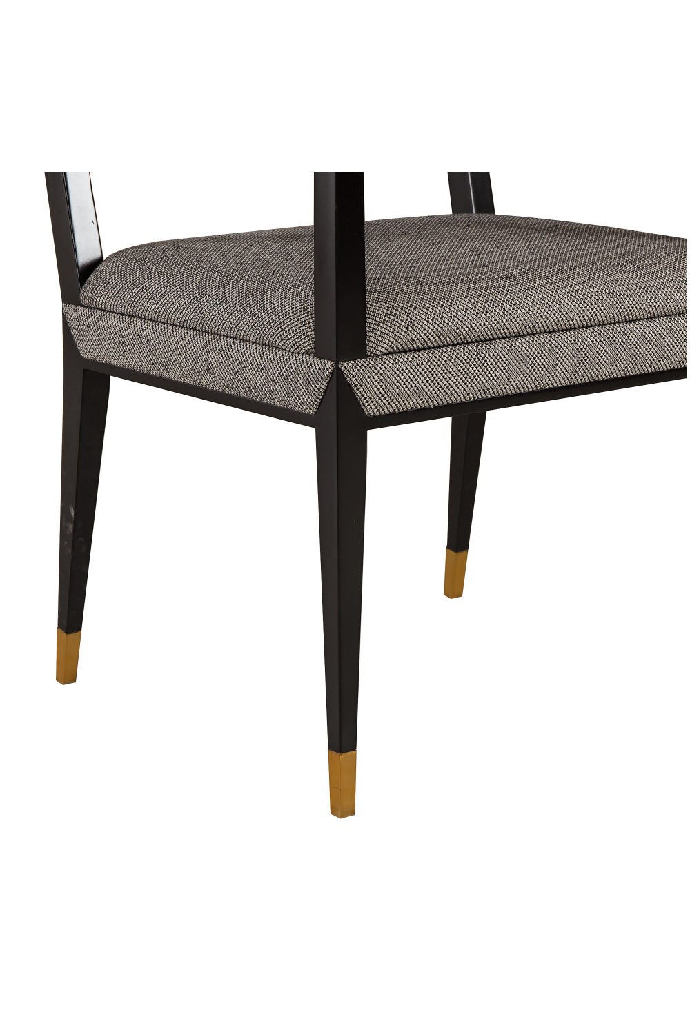 Brass Accent Black Upholstery Armchair | Andrew Martin Reform | OROA