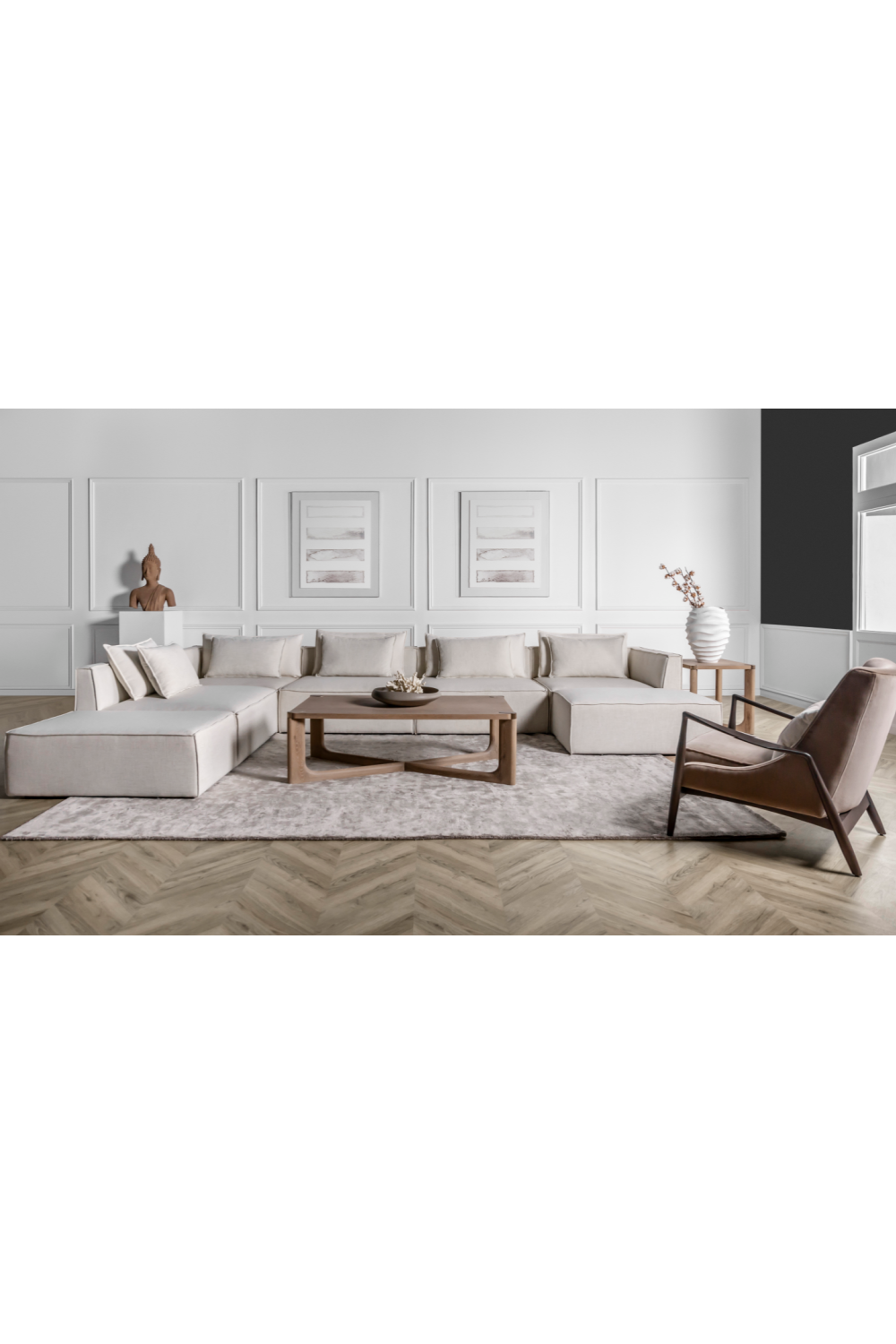 Cream Minimalist Modular Sofa | Andrew Martin Charlton | Oroa.com