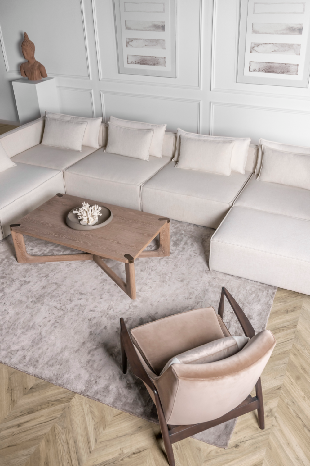 Cream Minimalist Modular Sofa | Andrew Martin Charlton | Oroa.com