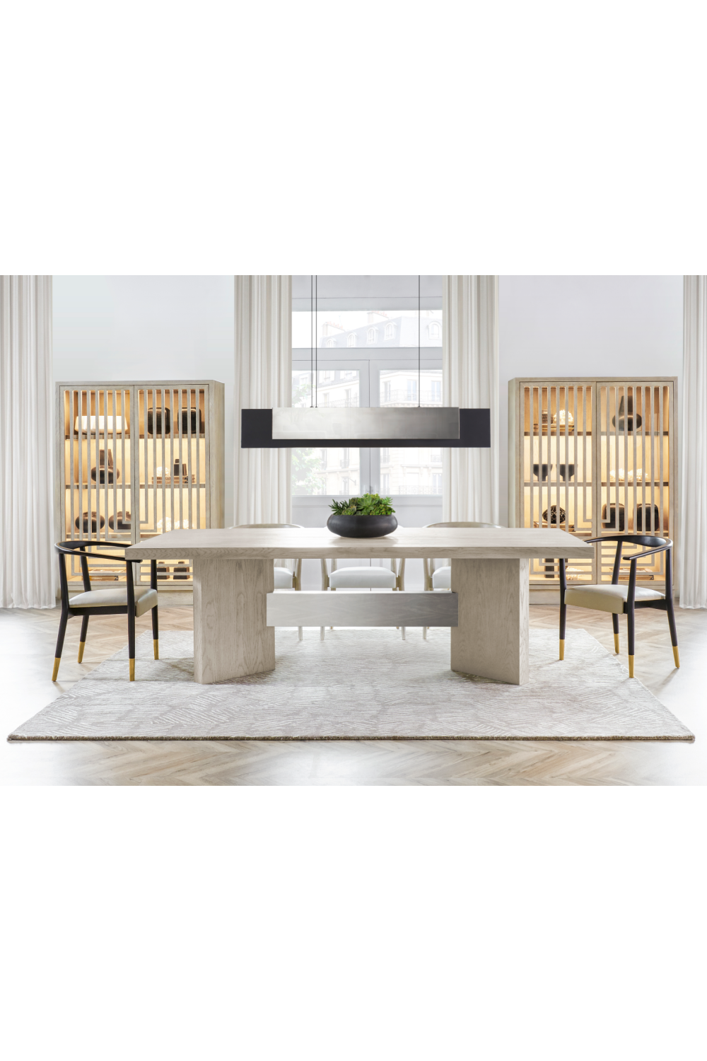 Taupe Oak Modern Dining Table | Andrew Martin Calvin | Oroa.com