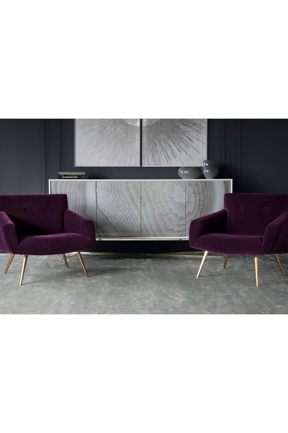 Purple Velvet Occasional Chair | Andrew Martin Kelly | Oroa.com