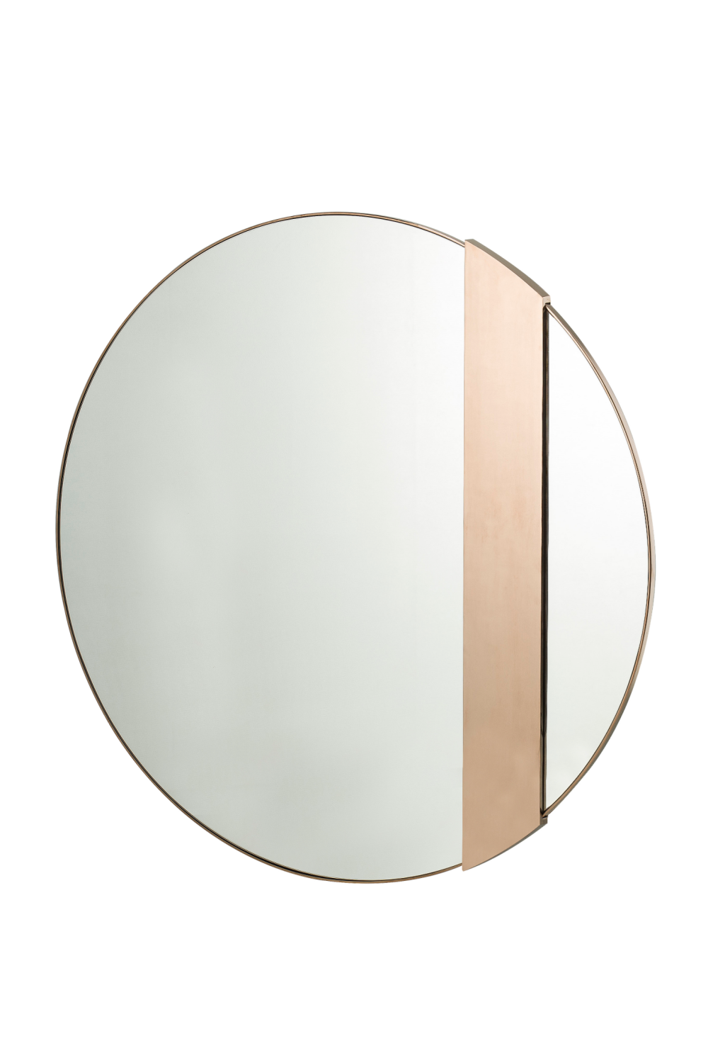 Rose Gold Accent Round Mirror | Andrew Martin Titian | Oroa.com