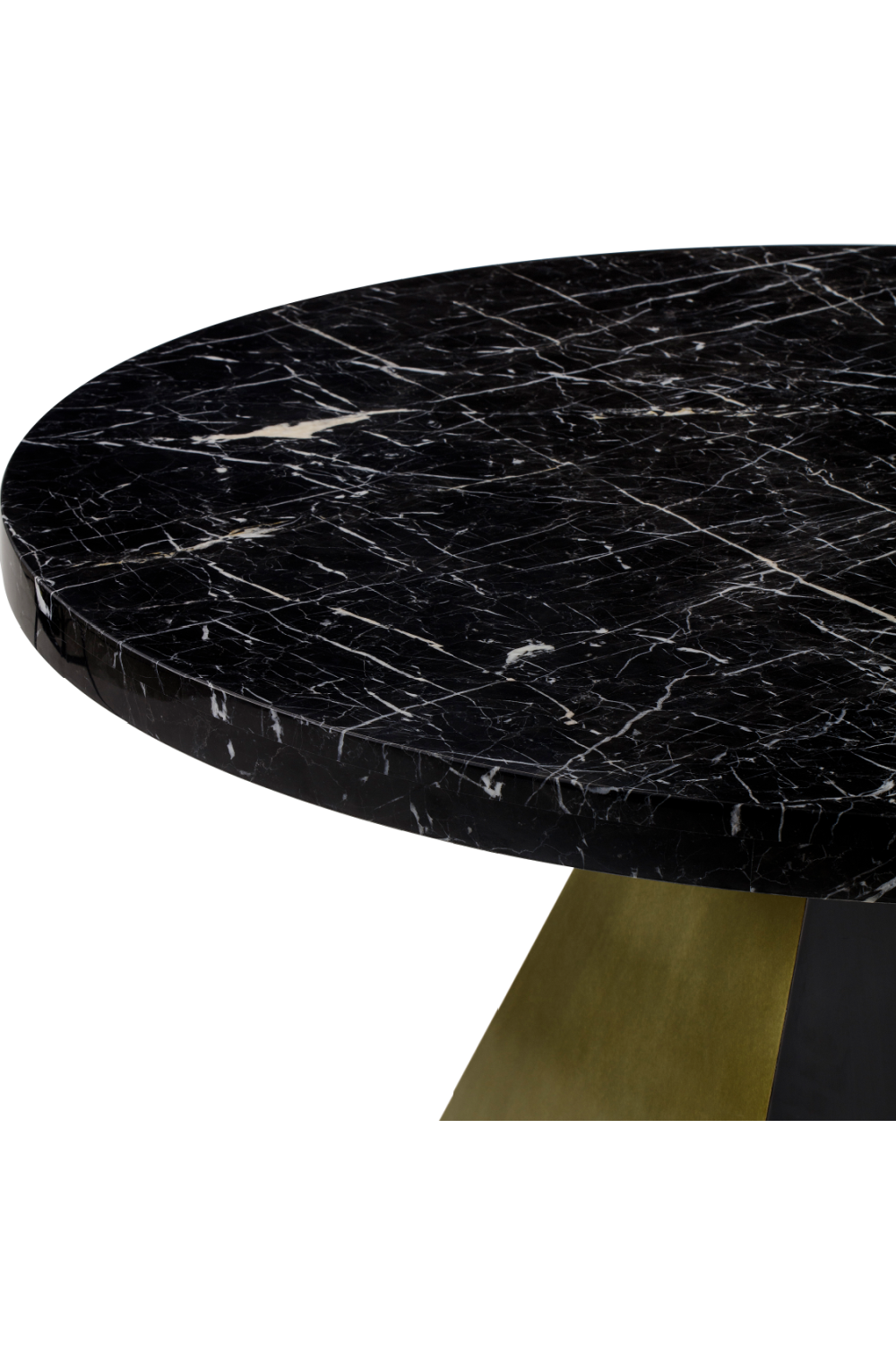 Black Marble Pyramid Base Dining Table L | Andrew Martin Louis | OROA