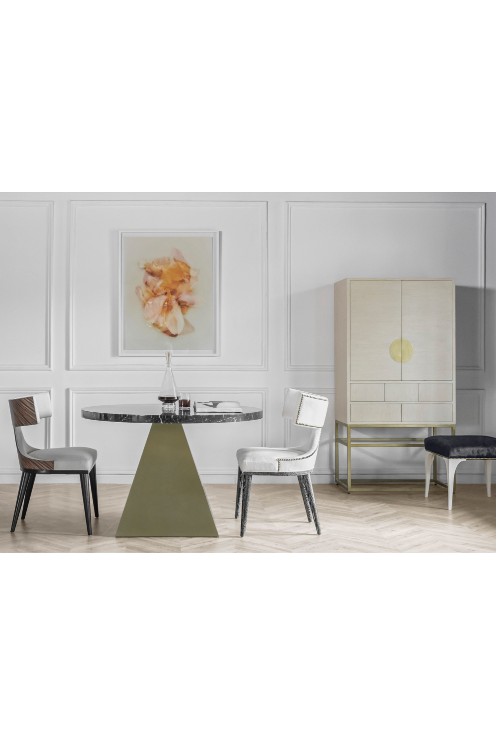 Ivory Hourglass Dining Chair | Andrew Martin Oscar | OROA