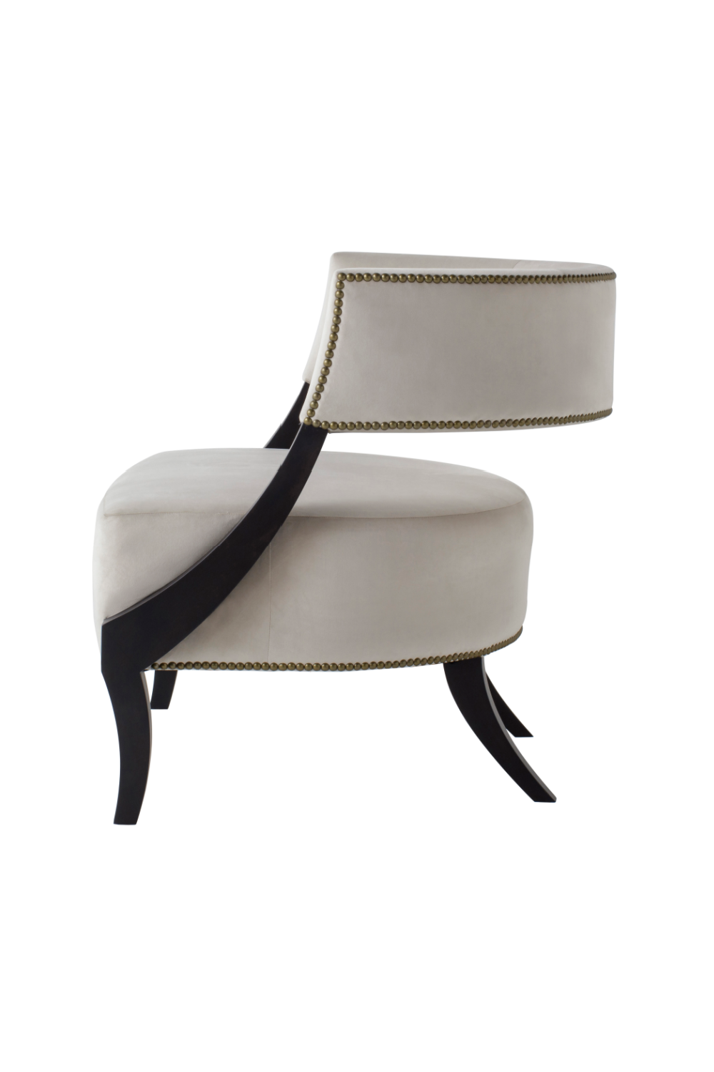 Off White Studded Accent Chair | Andrew Martin Evelyn Chair | OROA