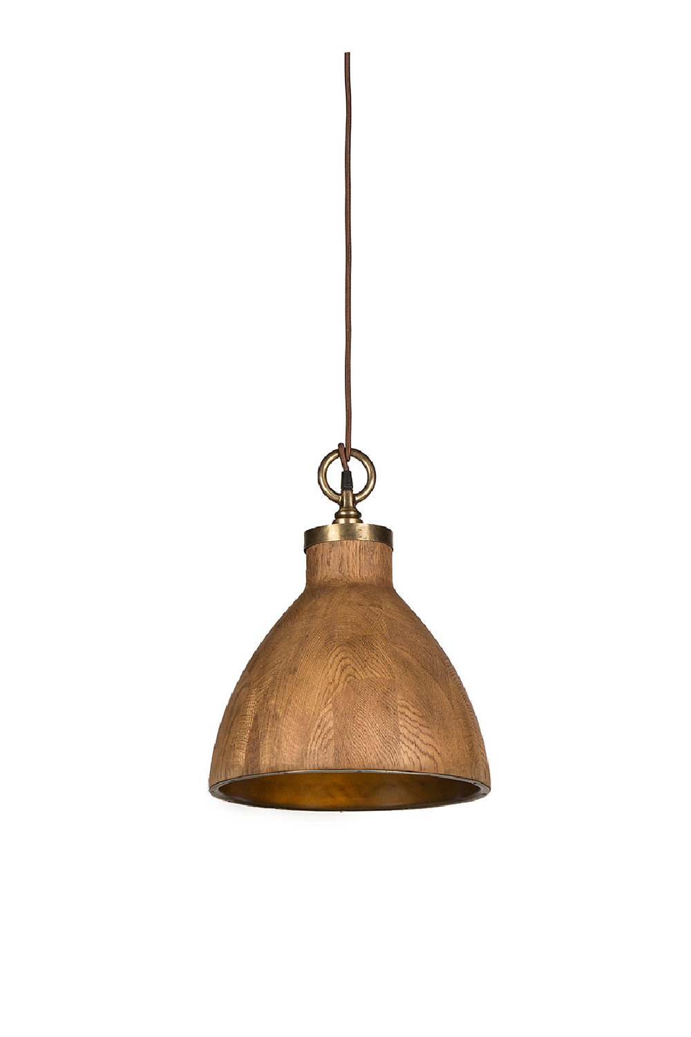 Bell Shaped Walnut Pendant Light M | Andrew Martin Big Sur | OROA.com