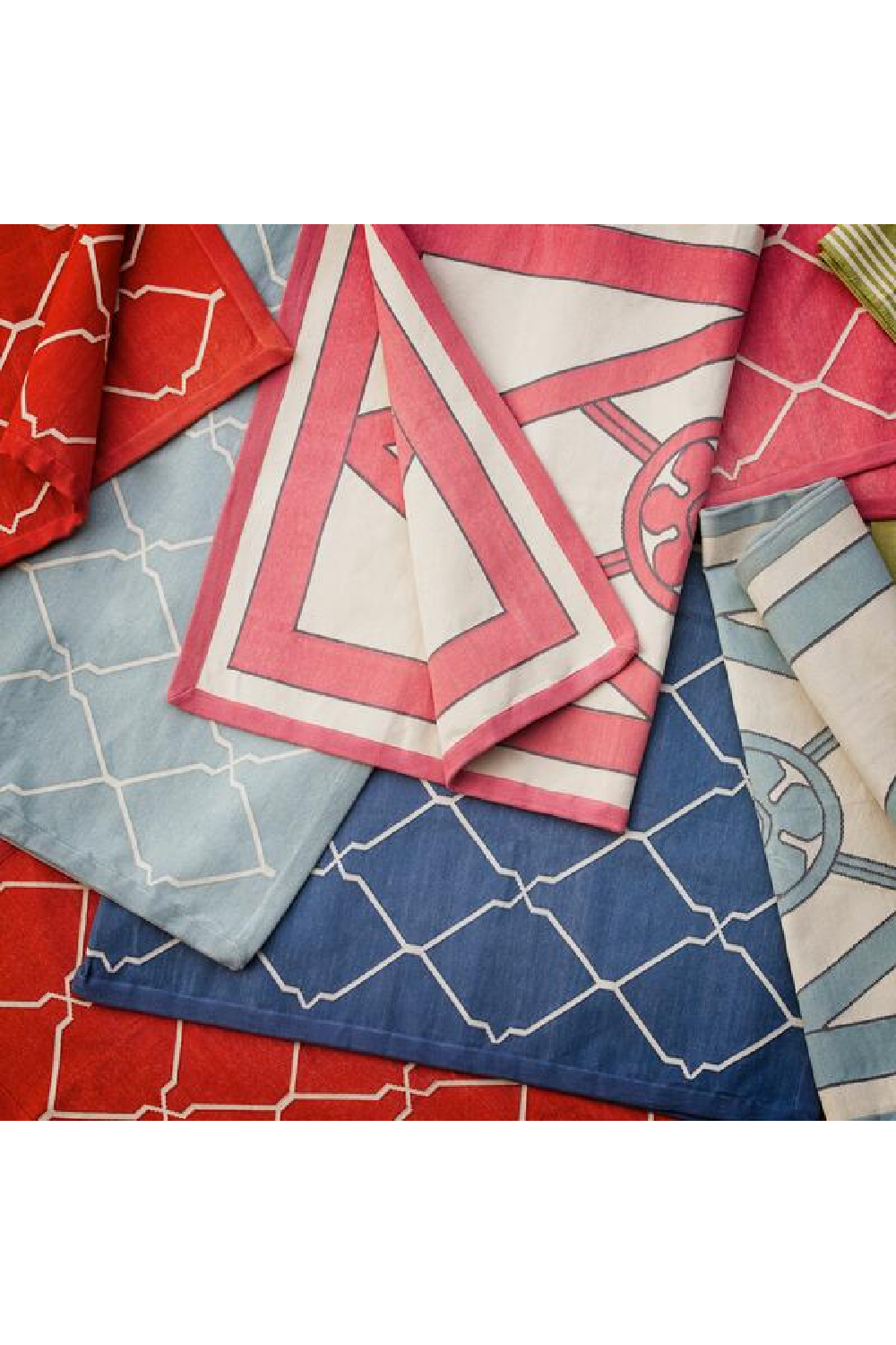 Geometric Print Cotton Rug | Andrew Martin Trellis | OROA