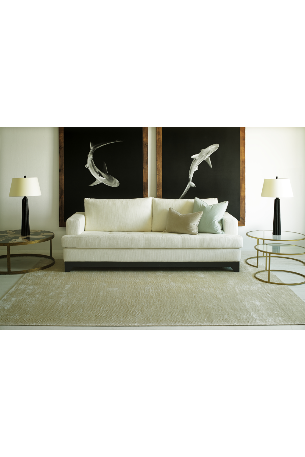 Cream Diamond Area Rug | Andrew Martin Gondola | Oroa.com