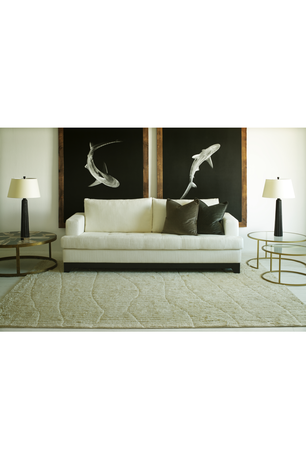 Cream Hand-Tufted Area Rug | Andrew Martin Peak | Oroa.com