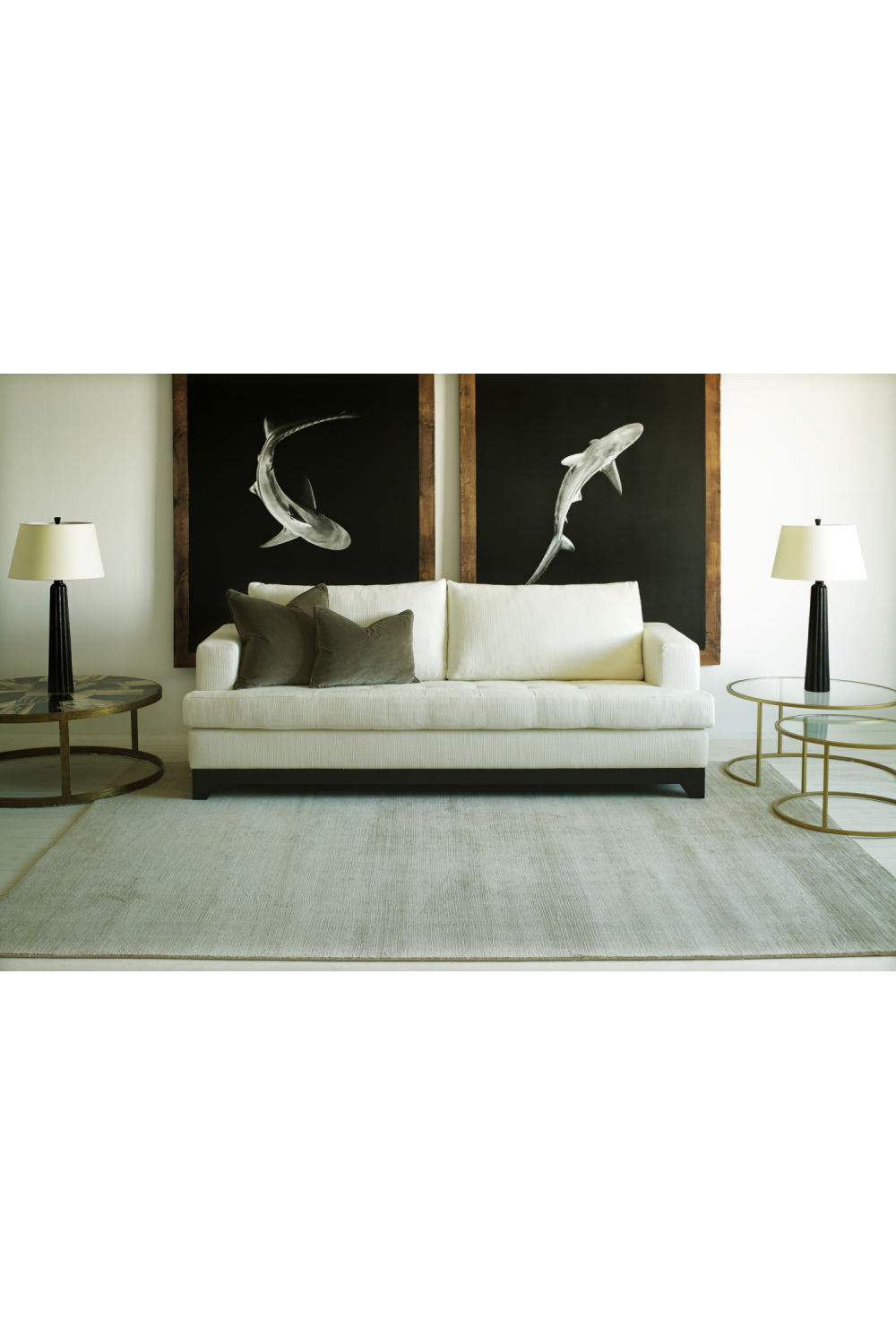 Cream Viscose Area Rug | Andrew Martin Avalanche | Oroa.com