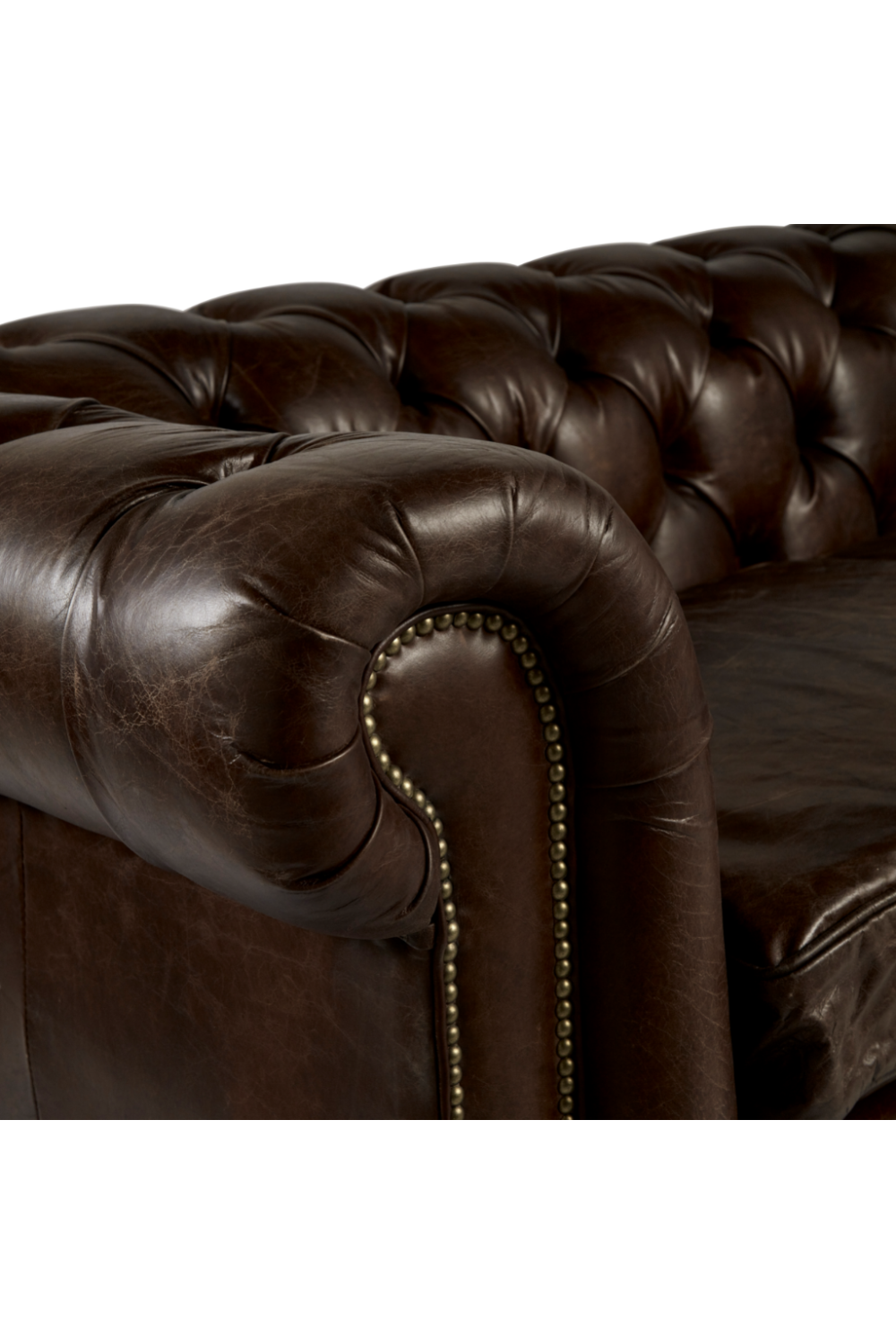 Dark Brown Leather Chesterfield Sofa | Andrew Martin Rebel | OROA