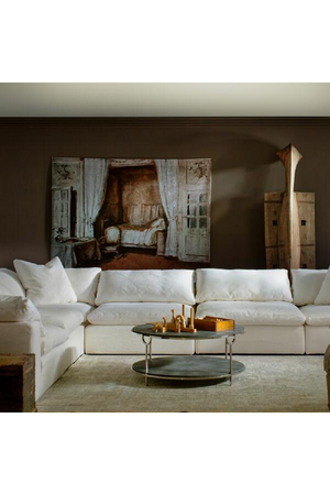 Chalk White Linen Sectional Sofa Jnr | Andrew Martin Truman | OROA