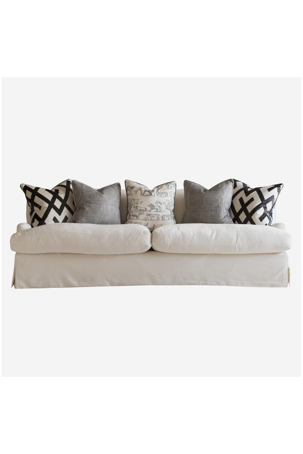 White Linen Curved Sofa | Andrew Martin Lady May | Oroa.com