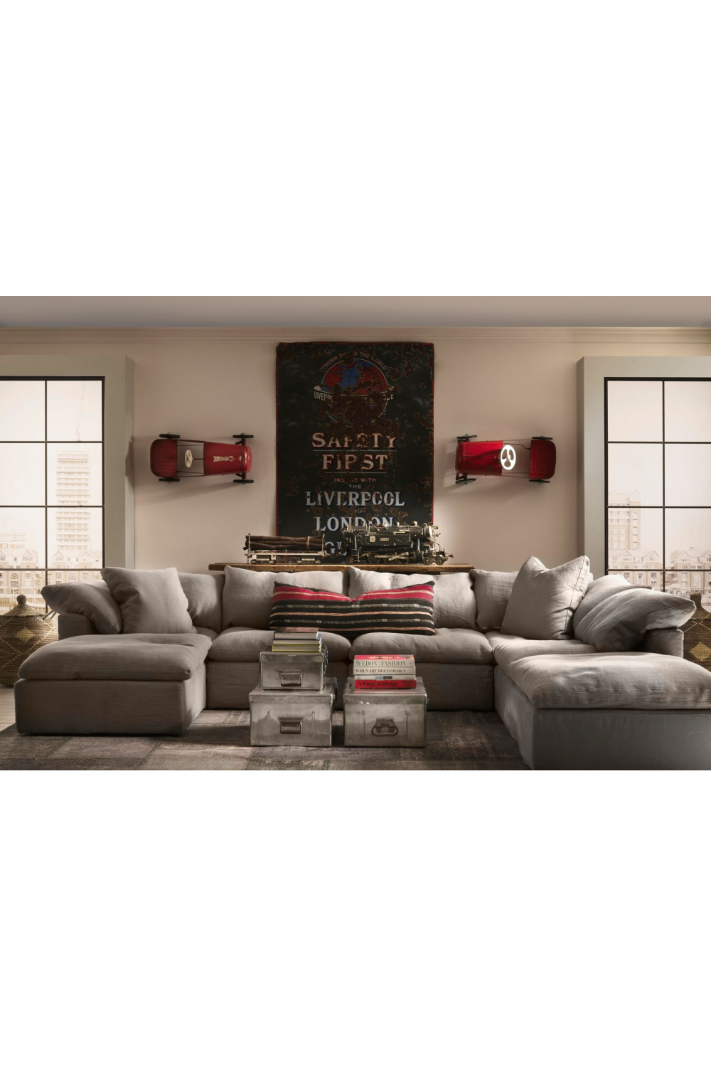 Gray Cotton Sectional Sofa Jnr | Andrew Martin Truman | Oroa.com