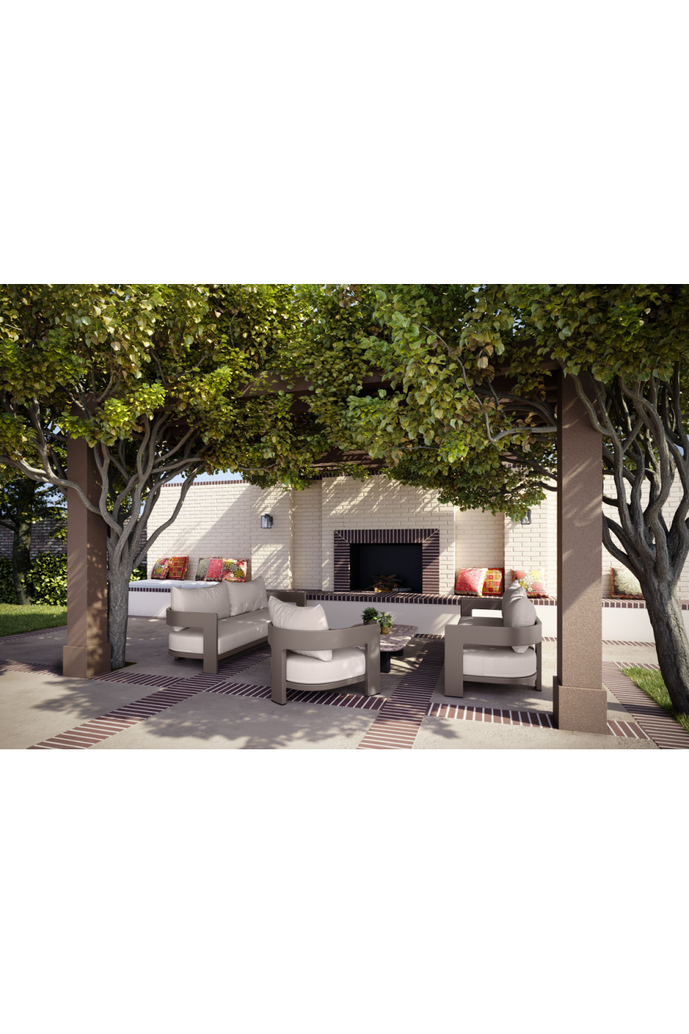 Curved Aluminum Outdoor Sofa | Andrew Martin Caicos | Oroa.com