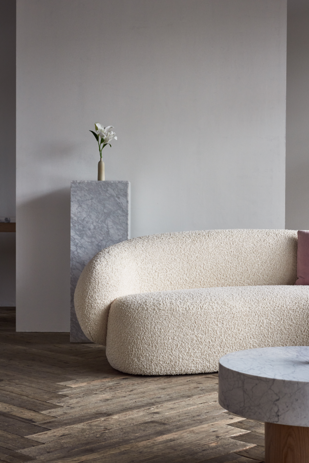 Asymmetrical Bouclé Sofa | Andrew Martin Karma | Oroa.com