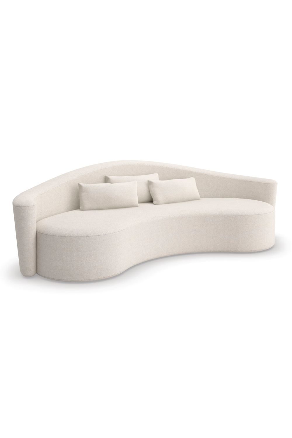 Bouclé Cream Curved Sofa | Andrew Martin Ellipse | Oroa.com