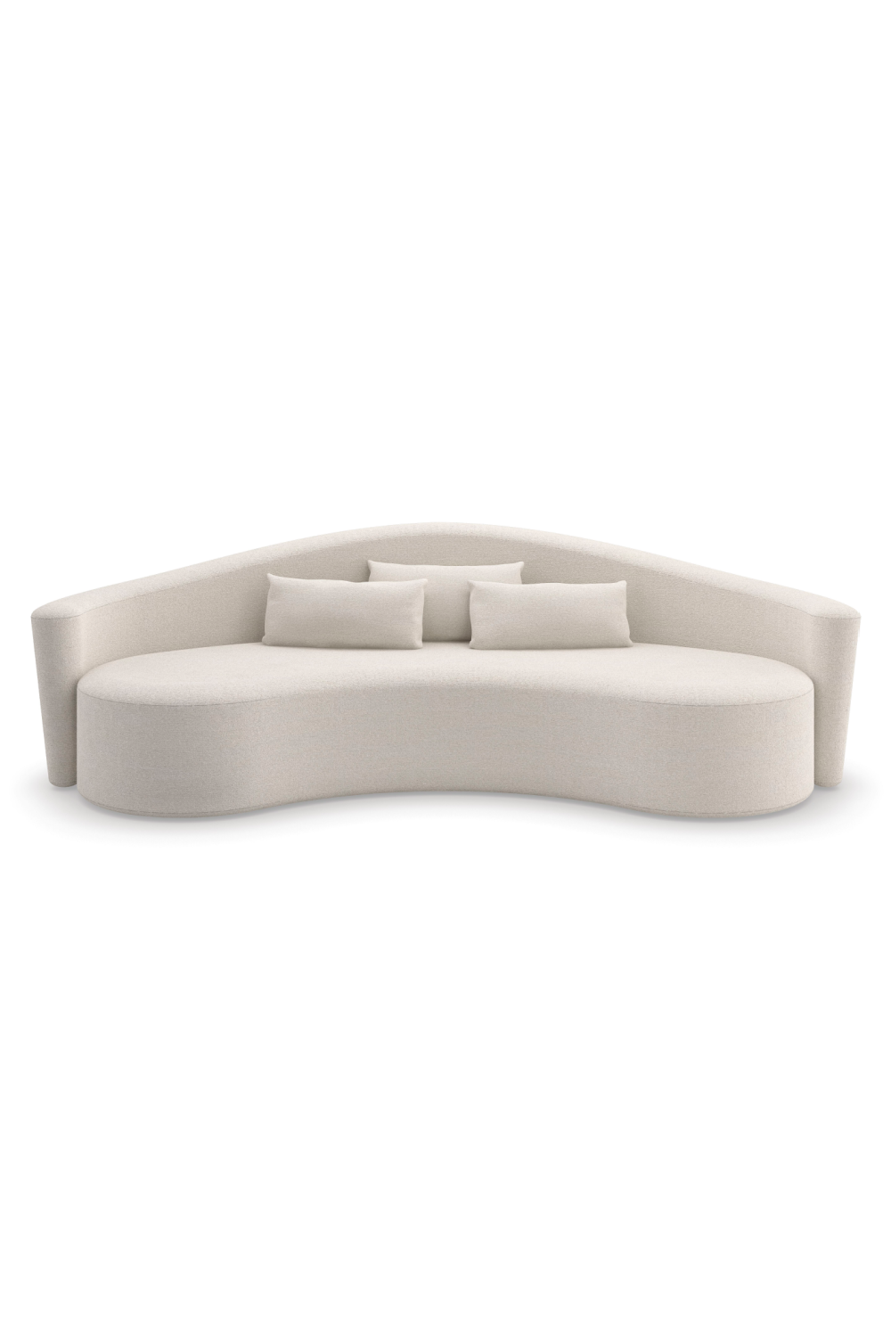 Bouclé Cream Curved Sofa | Andrew Martin Ellipse | Oroa.com