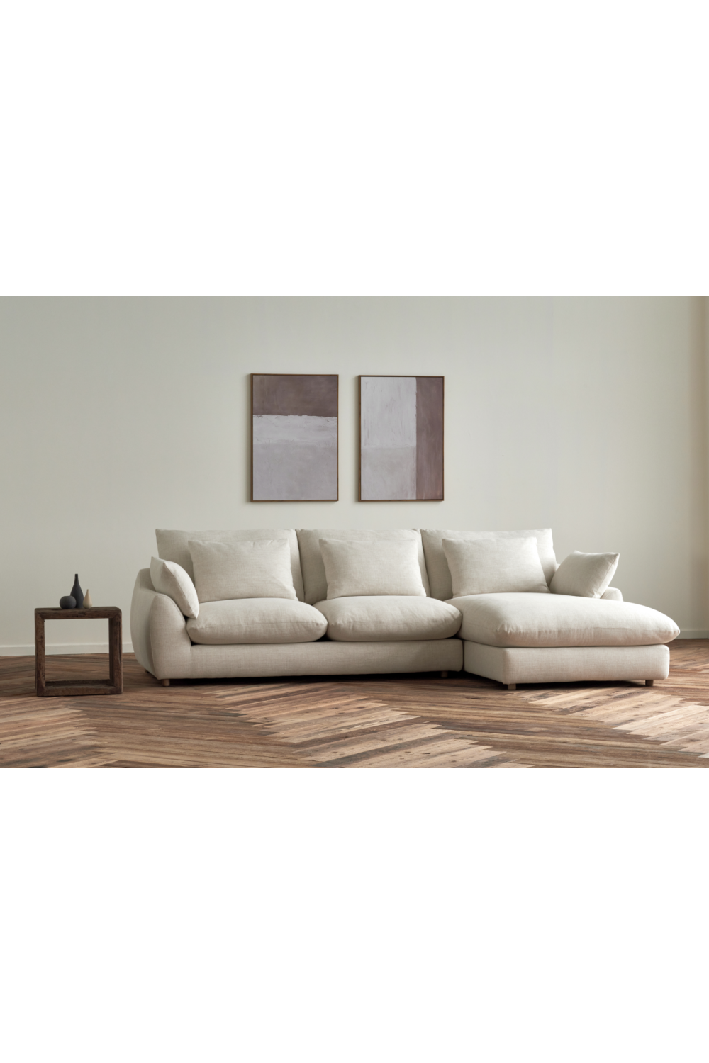 Neutral Linen Corner Sofa | Andrew Martin Fulton | Oroa.com