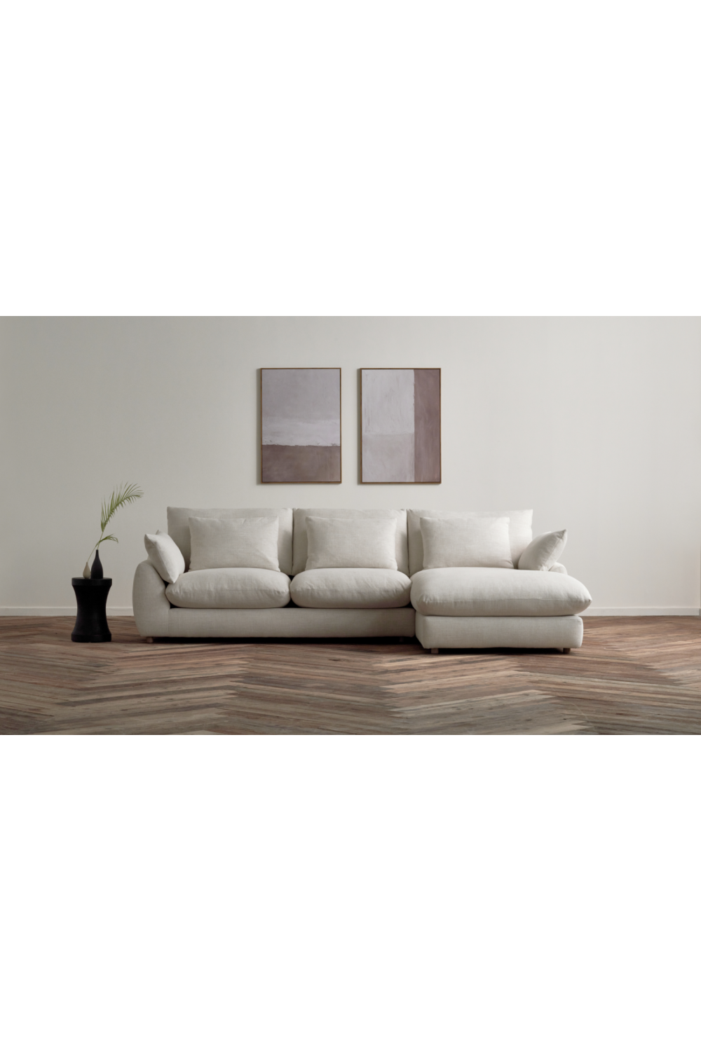 Neutral Linen Corner Sofa | Andrew Martin Fulton | Oroa.com