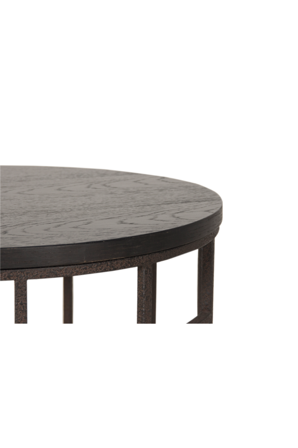 Black Wooden Top Circular Side Table | Andrew Martin Blackout | OROA