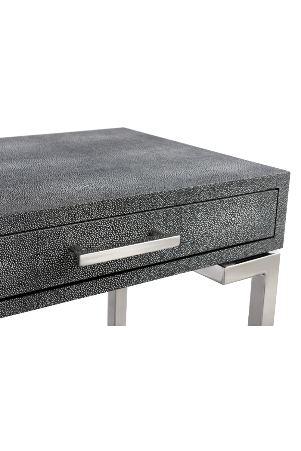 Gray Shagreen Silver Frame Side Table | Andrew Martin Flex | OROA