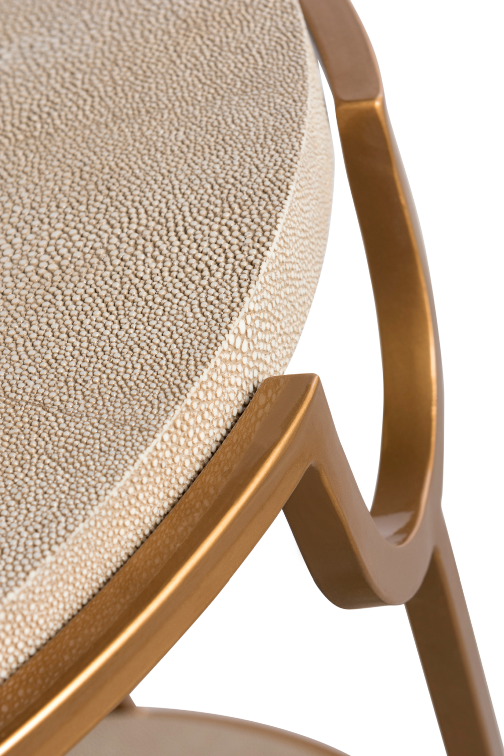 Cream Shagreen Side Table with Undershelf | Andrew Martin Katia | OROA