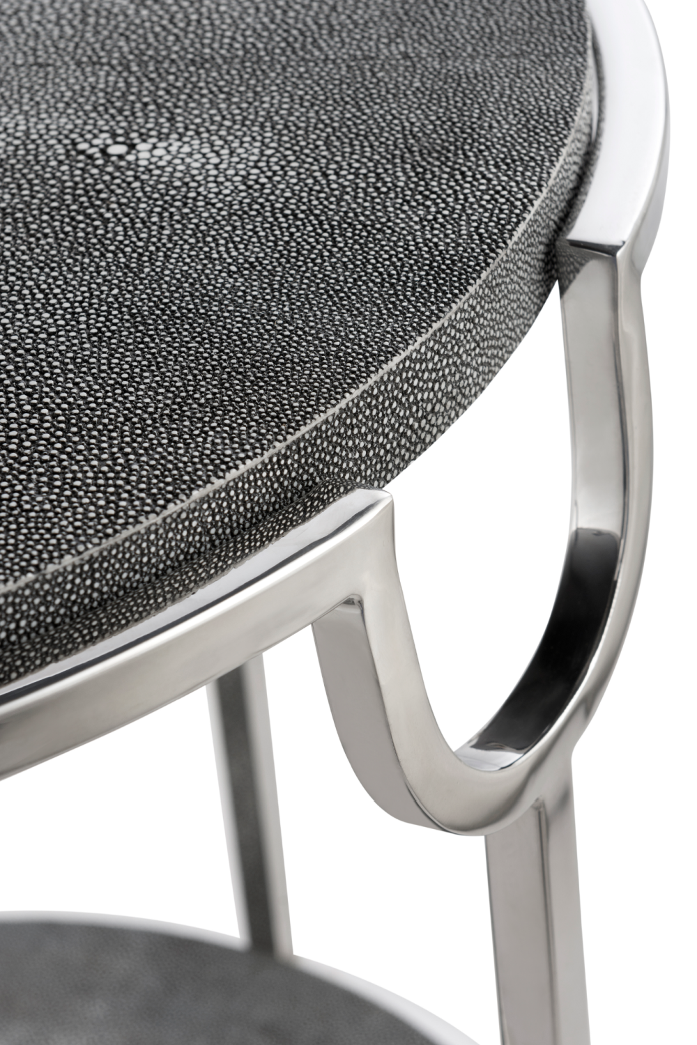 Gray Shagreen Side Table with Undershelf | Andrew Martin Katia | OROA