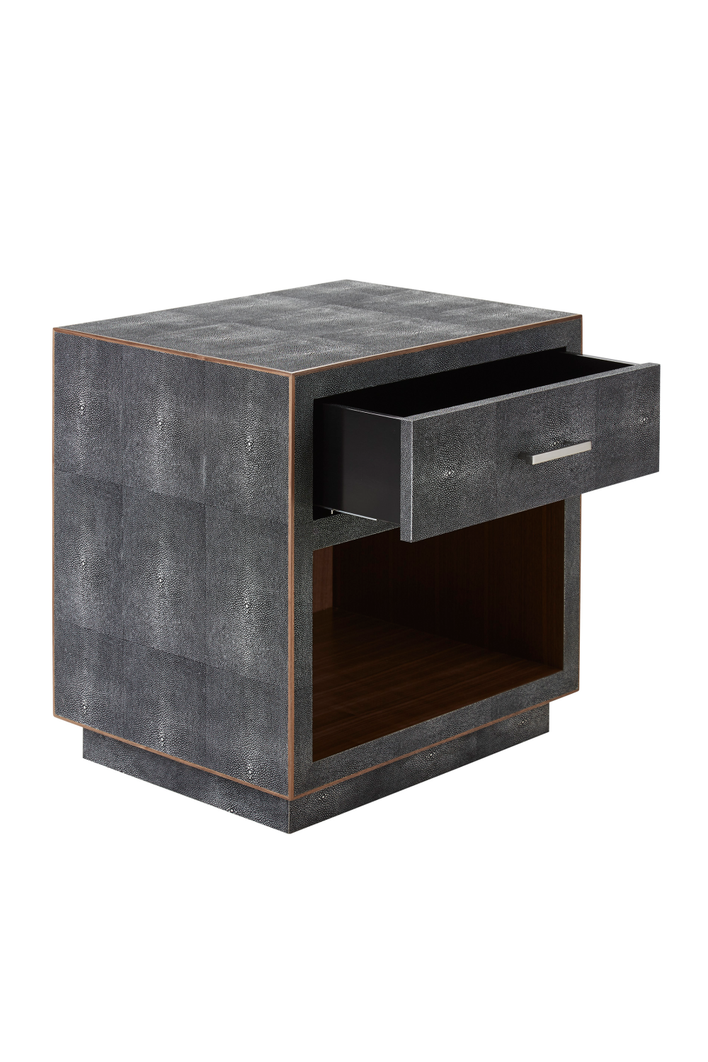 Gray Shagreen with Drawer Bedside Table | Andrew Martin Fitz | OROA