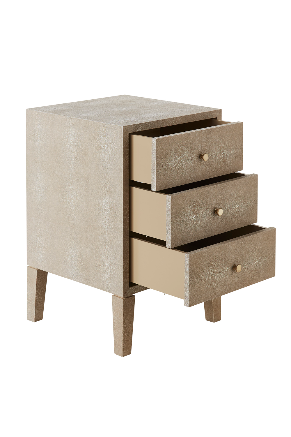 Cream Shagreen Three Drawers Side Table | Andrew Martin Georgia | OROA