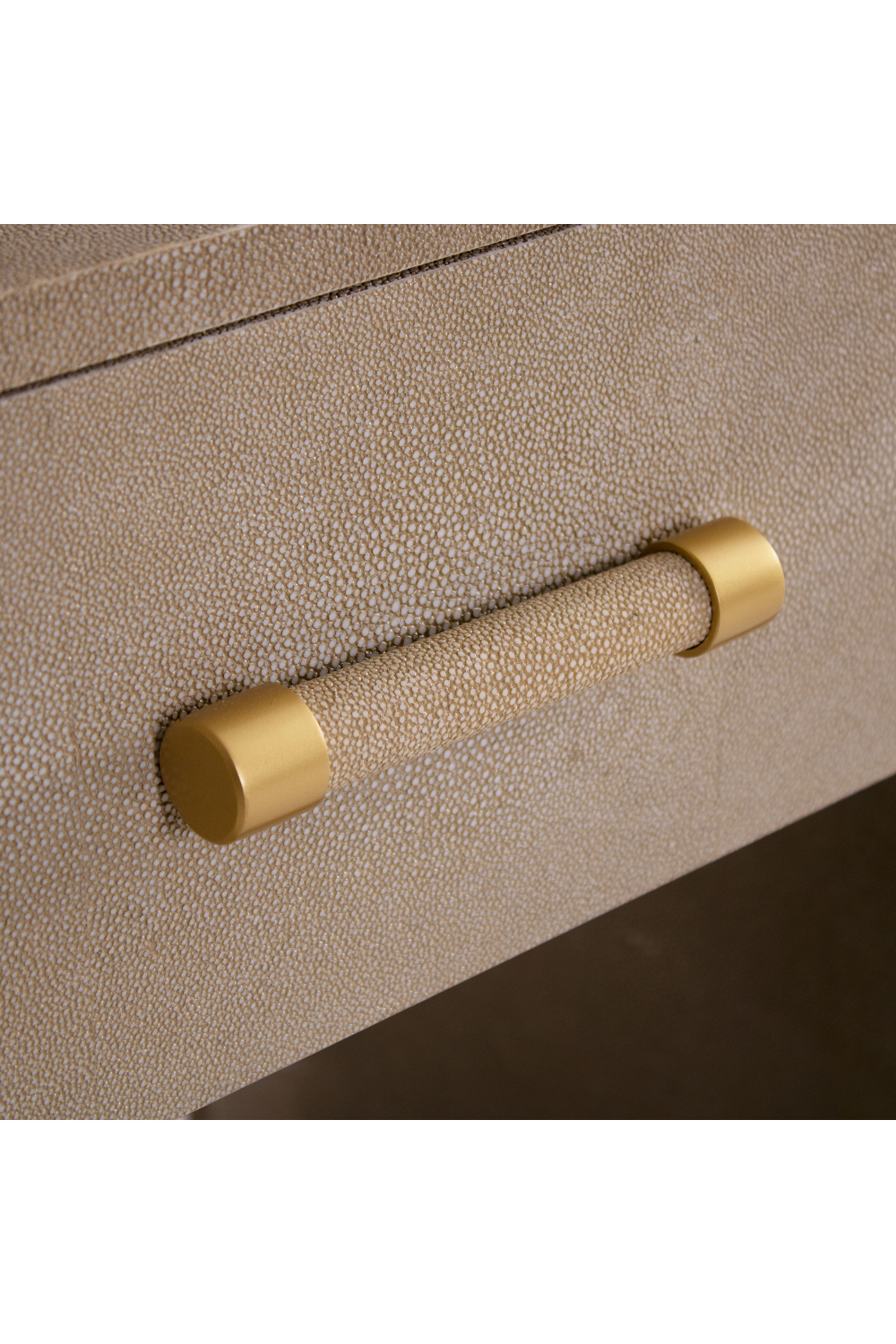 Cream Shagreen Minimalist Bedside Table | Andrew Martin Moby | OROA