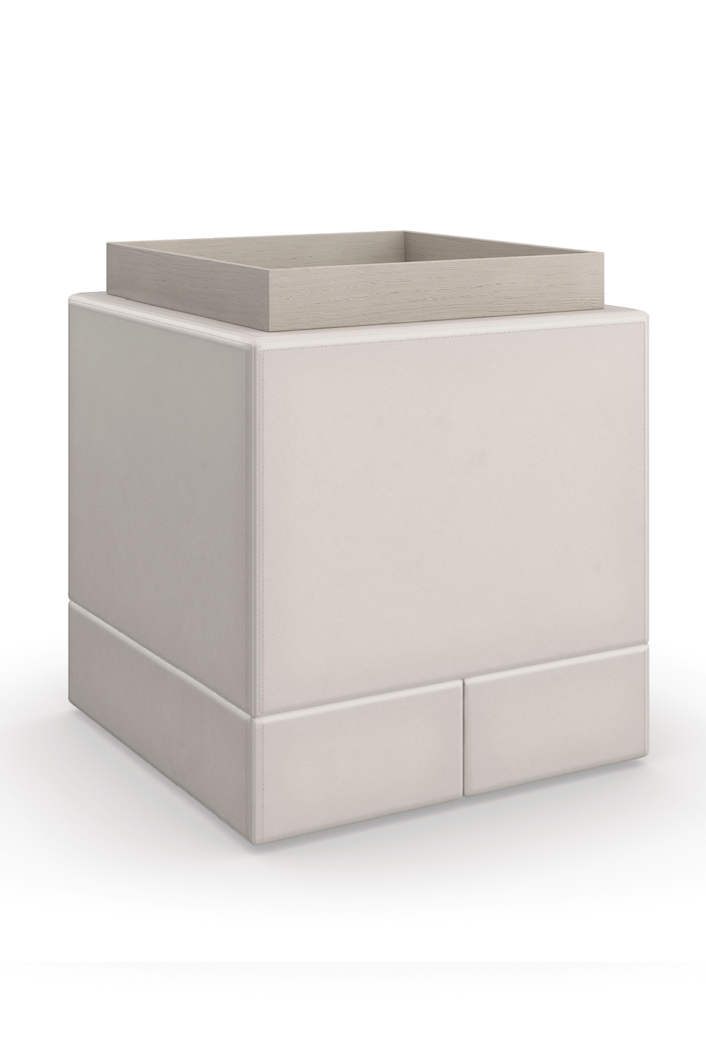 Taupe Leather Side Table | Andrew Martin Bindi | Oroa.com