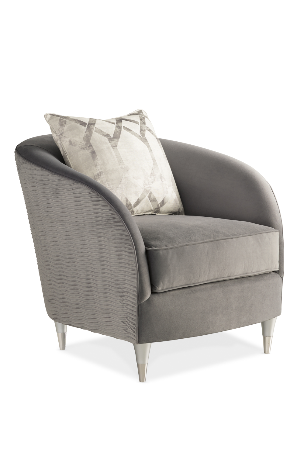 Gray Barrel Lounge Chair | Caracole Farrah | Oroa.com