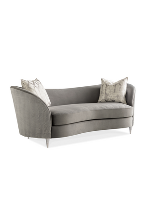 Gray Velvet Curved Sofa | Caracole Farrah | Oroa.com