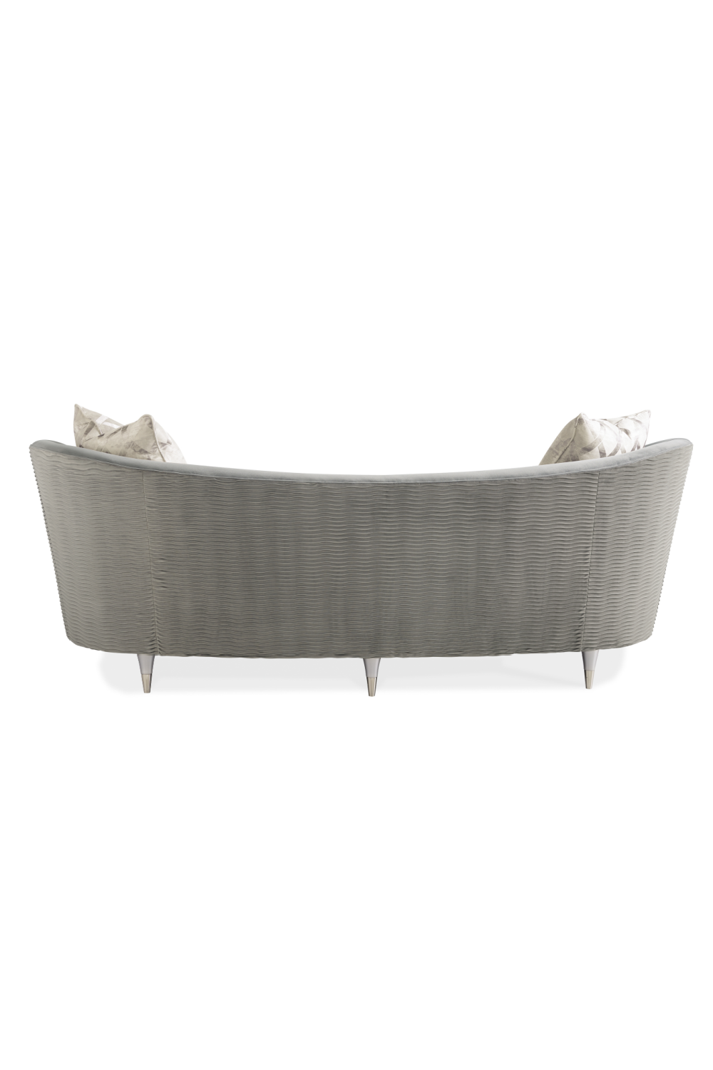 Gray Velvet Curved Sofa | Caracole Farrah | Oroa.com