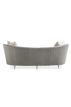 Gray Velvet Curved Sofa | Caracole Farrah | Oroa.com