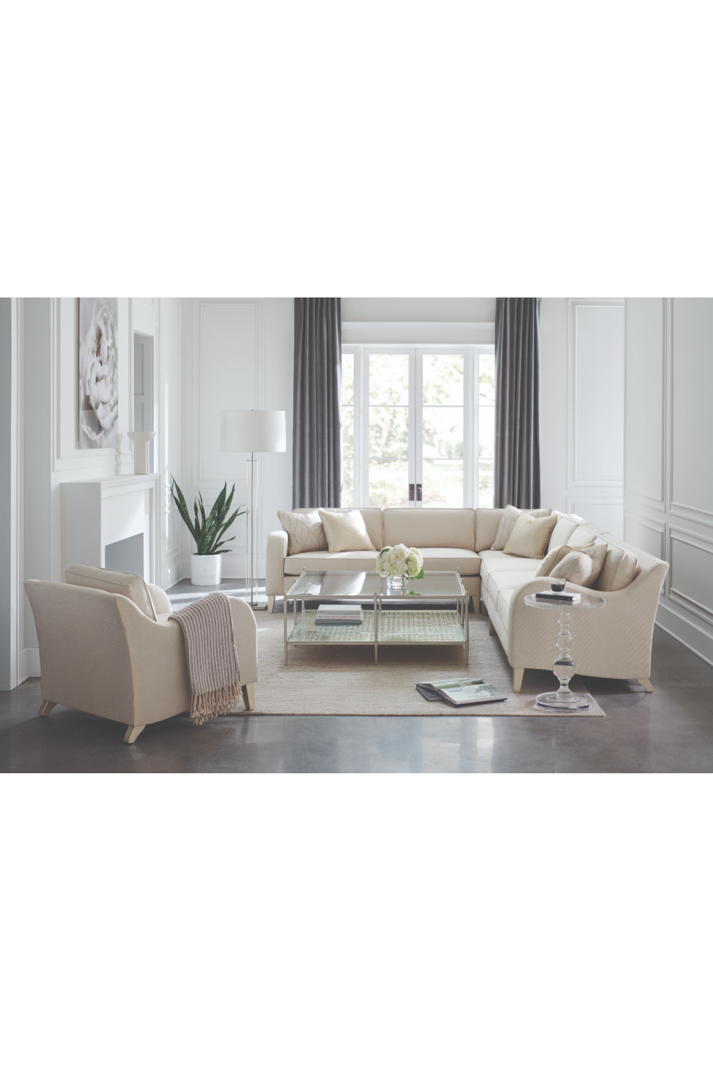 Cream Corner Sofa | Caracole Victoria | Oroa.com